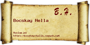 Bocskay Hella névjegykártya